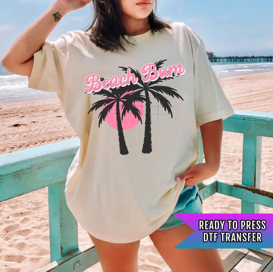 Beach Bum DTF Transfers, Summer DTF Transfers Ready For Press, Heat Press Transfers, DTF Print, Direct To Film, Bulk Dft, Custom Transfer