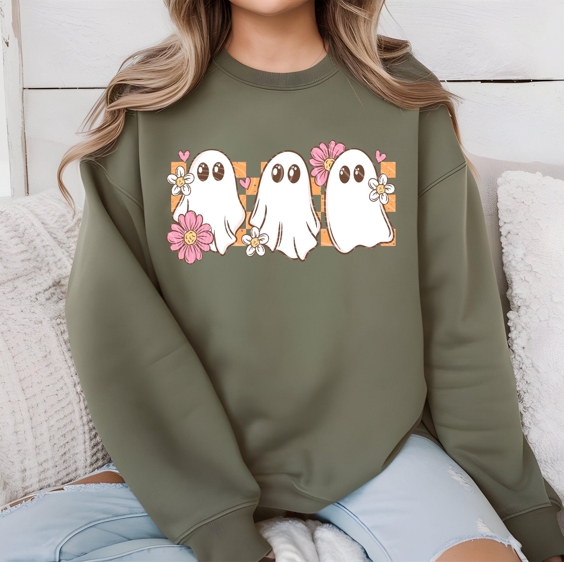 Floral Ghosts DTF Transfer Ready To Press, Ghost Dtf Prints, Cute Ghosts DTF Prints, Halloween Dtf Transfer, Spooky Season Dtf Transfers