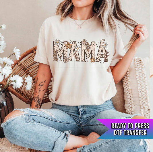Mama Spanish DTF Transfer Ready For Press, Floral Mama DTF Prints, Heat Press Transfer, Direct To Film, Mom DTF Prints, Hot Peel Dtf