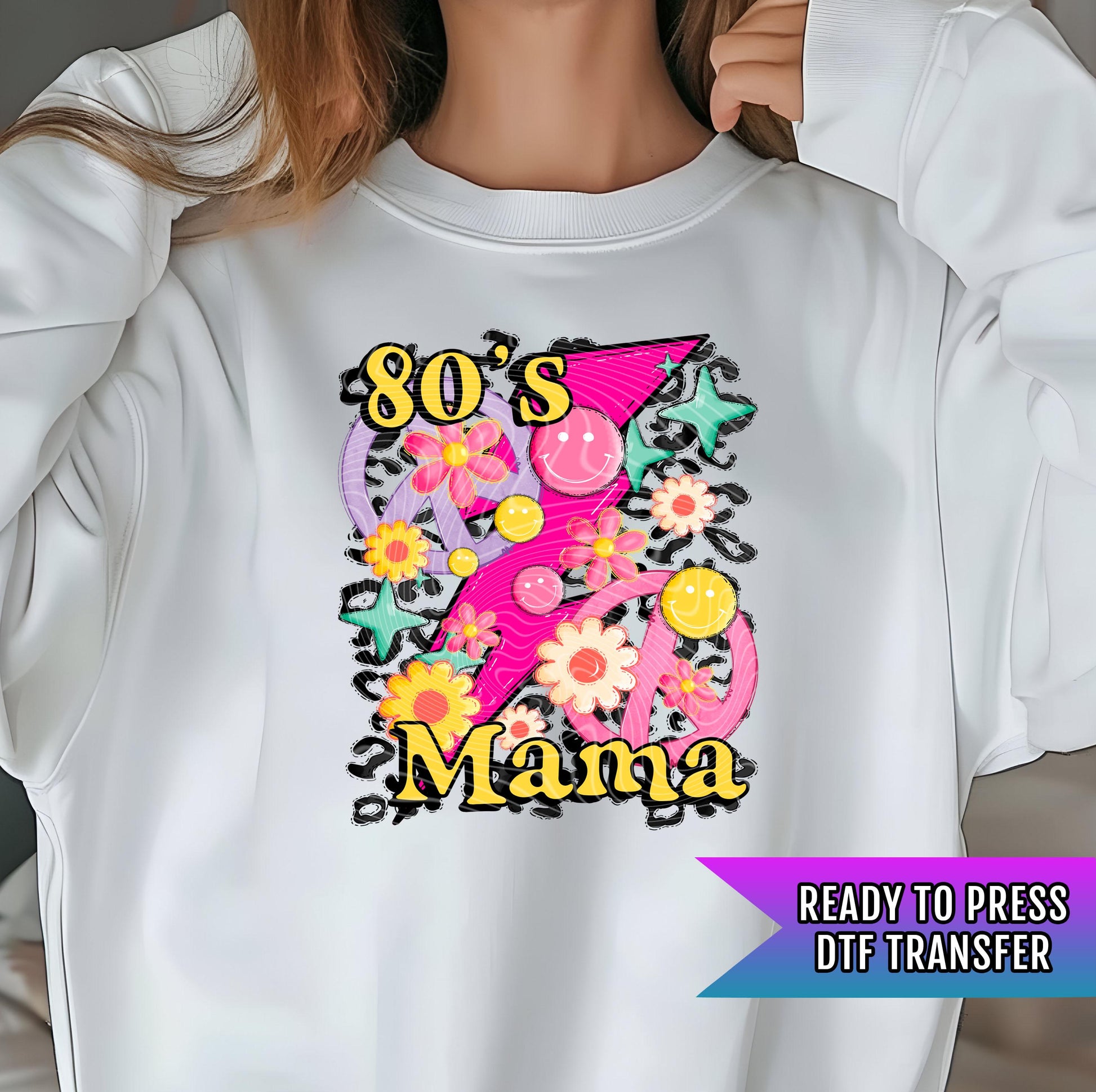 80&#39;s Mama DTF Transfer Ready For Press, Mama DTF Prints, Heat Press Transfer, Direct To Film, Mama DTF Prints, Mama Dtf Transfer, Custom Dtf