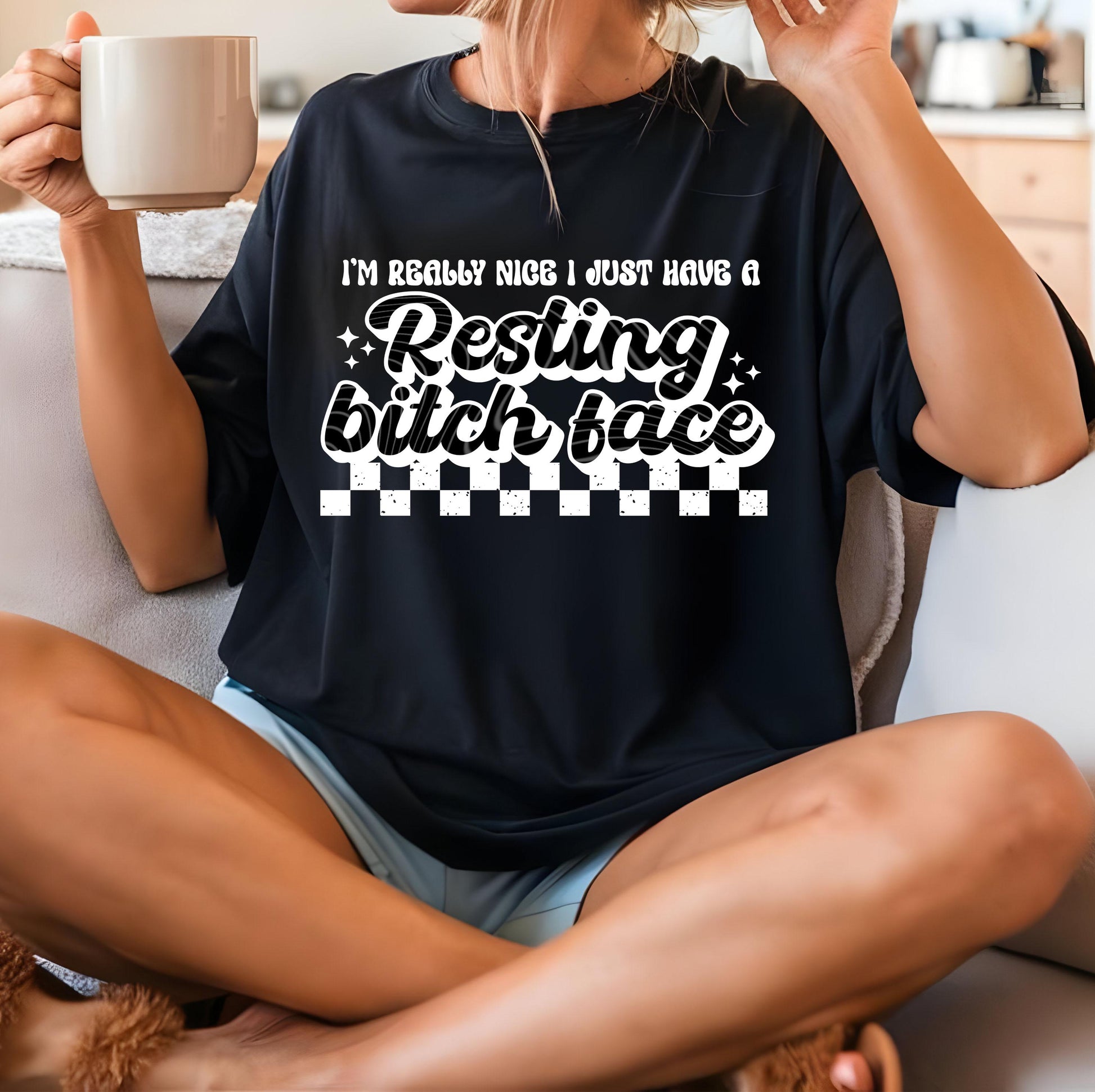 Resting Bitch Face DTF Transfer Ready For Press, Dtf Prints, Direct To Film, Heat Press Transfers, Hot Peel Transfer, Custom DTF Transfers