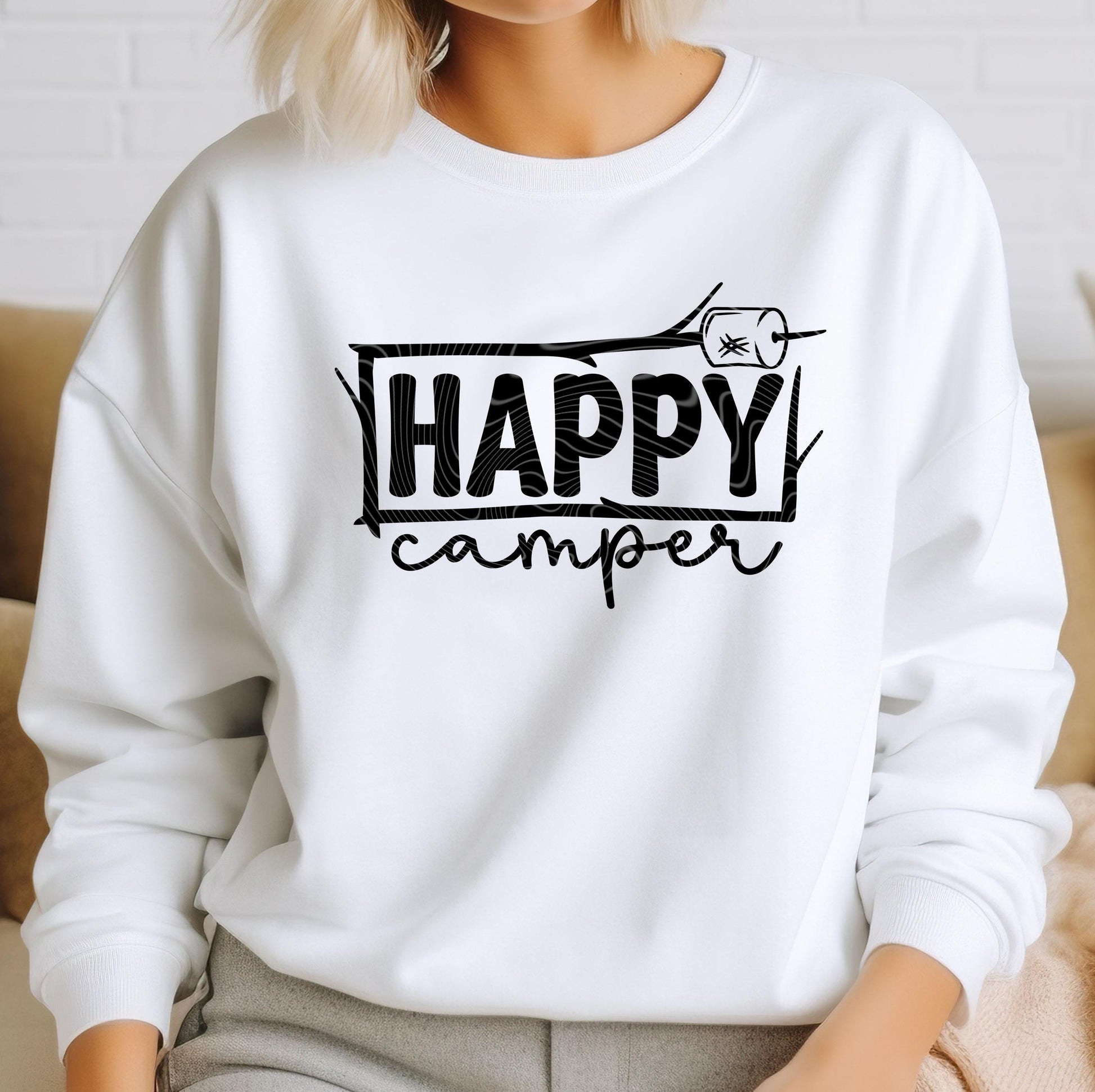 Happy Camper DTF Transfer Ready For Press, Camping Lover Dtf Print, Camping DTF Transfers, Heat Press Transfer, Direct To Film, Hot Peel