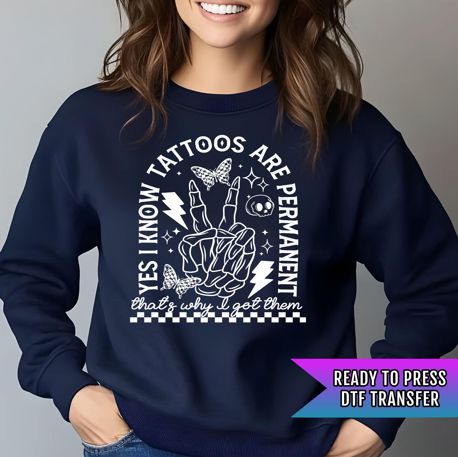 Tattoos Are Permanent DTF Transfer Ready For Press, Tattoos DTF Transfers, Heat Press Transfers, Direct To Film, Custom Dtf Prints