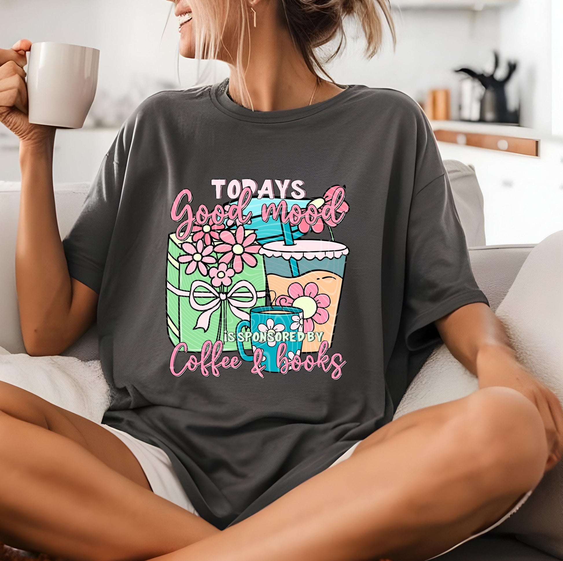 Coffee And Books DTF Transfer Ready For Press, Book DTF Print, Heat Press Transfer, Book Dtf Transfer, Passionate Reader Transfers