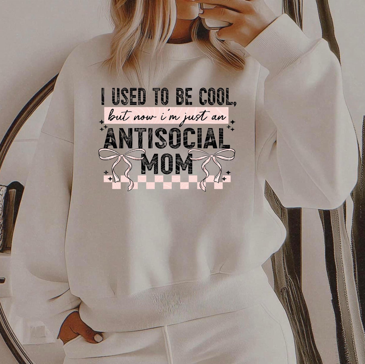Antisocial Mom DTF Transfer, Mom DTF Transfer Ready For Press, Heat Press Transfer, Mama Transfer, Direct To Film, Mom Dtf Prints, Hot Peel