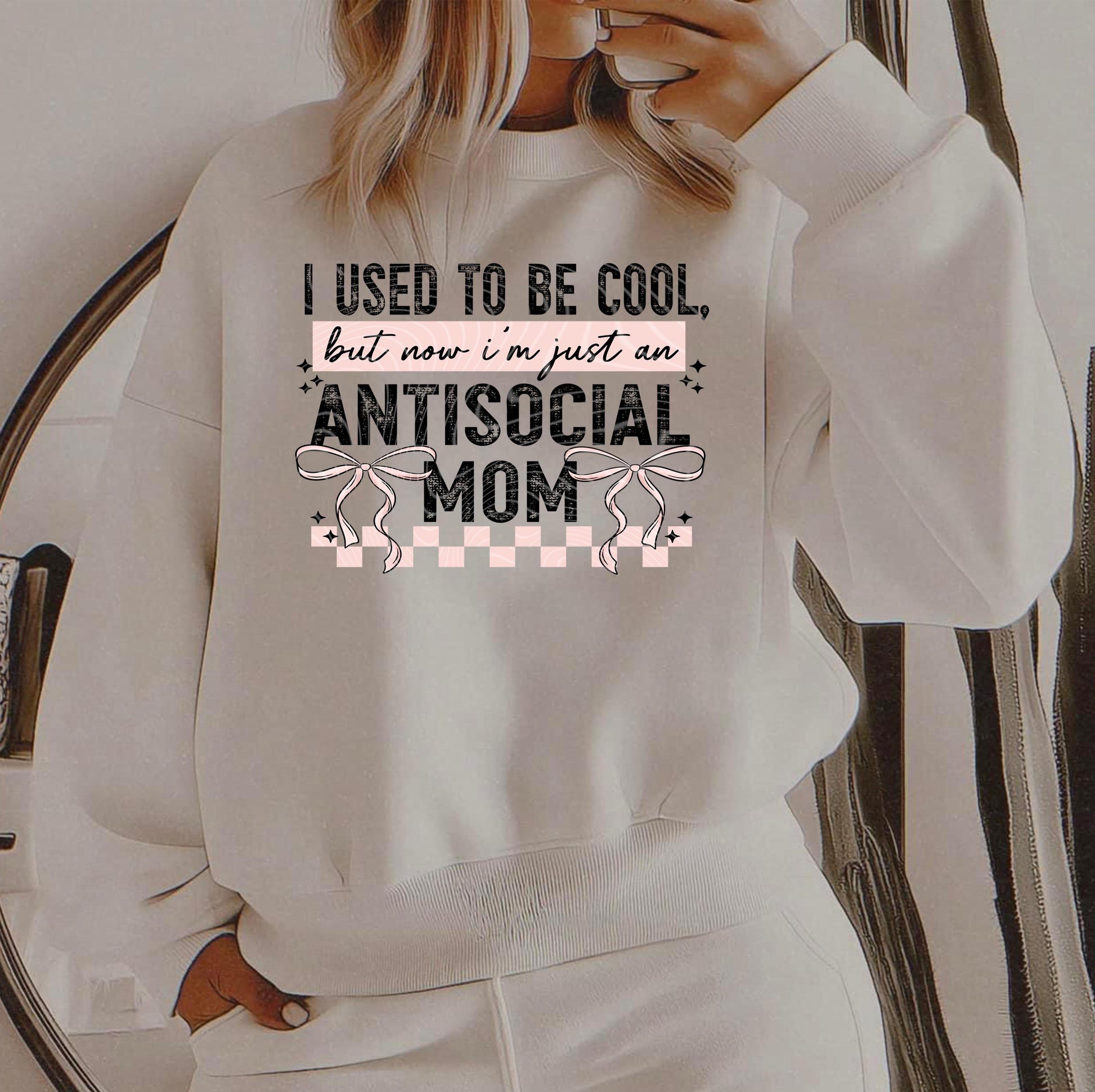 Antisocial Mom DTF Transfer, Mom DTF Transfer Ready For Press, Heat Press Transfer, Mama Transfer, Direct To Film, Mom Dtf Prints, Hot Peel
