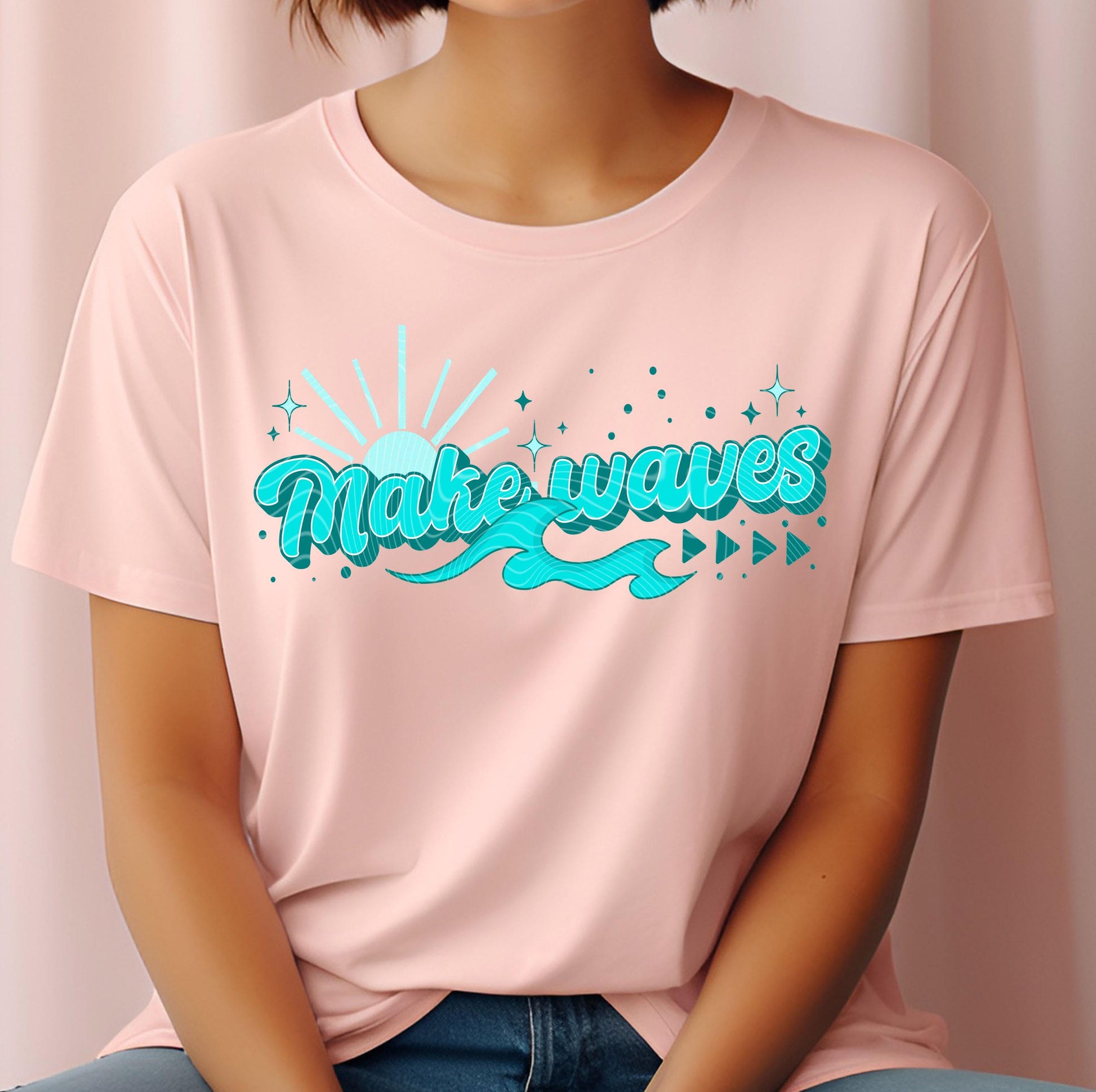 Make Waves DTF Transfers, Summer DTF Transfers Ready For Press, Heat Press Transfers, DTF Print, Direct To Film, Custom Transfer, Beach Dtf