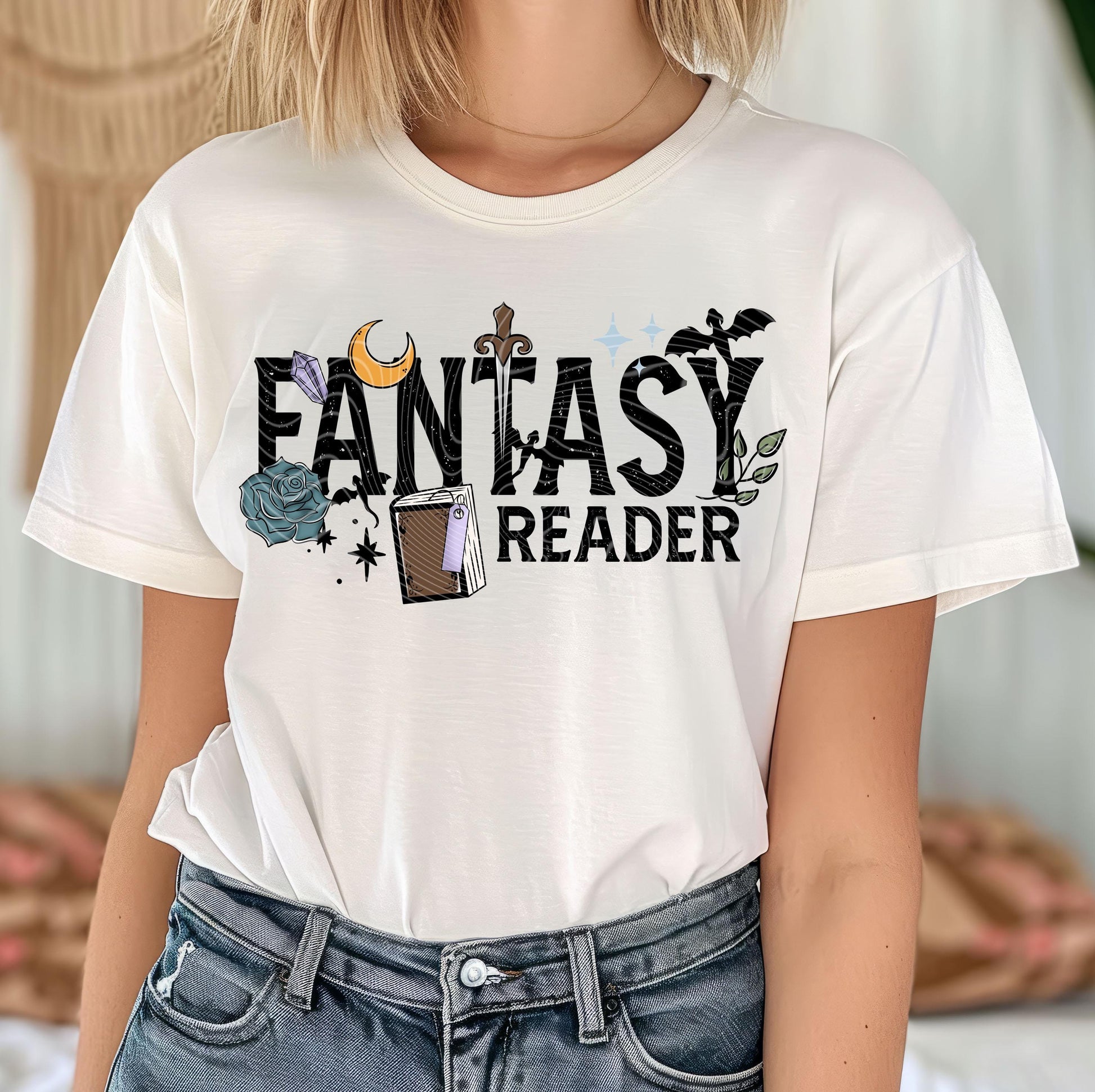 Fantasy Reader DTF Transfers Ready For Press, Book Dtf Prints, Direct To Film, Heat Press Transfers, Magical Reading DTF Transfer, Hot Peel