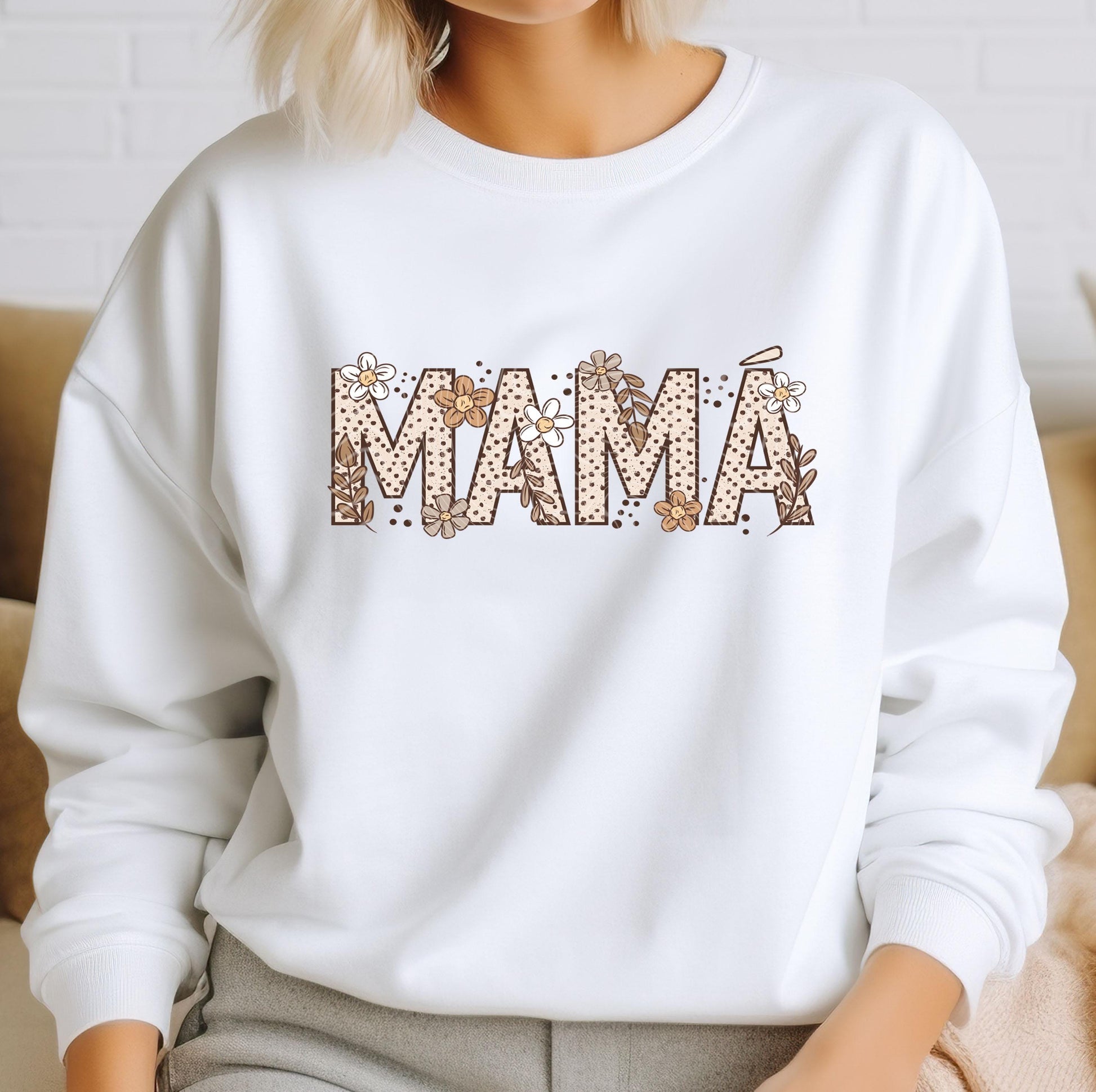 Mama Spanish DTF Transfer Ready For Press, Floral Mama DTF Prints, Heat Press Transfer, Direct To Film, Mom DTF Prints, Hot Peel Dtf