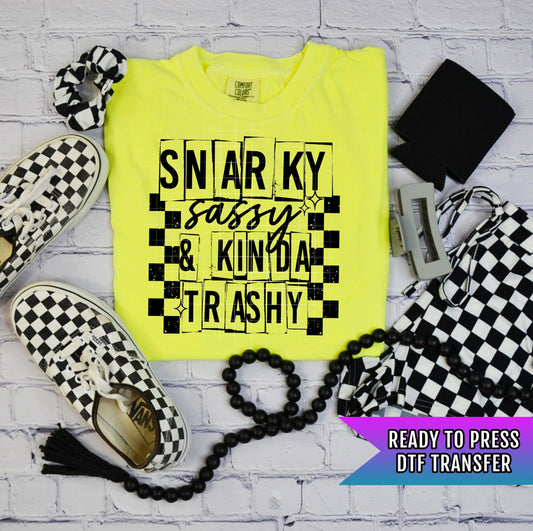 Snarky Sassy And Kinda Trashy DTF Transfers Ready For Press, Humor DTF Prints, Heat Press Transfers, Direct To Film, Sarcastic Transfers