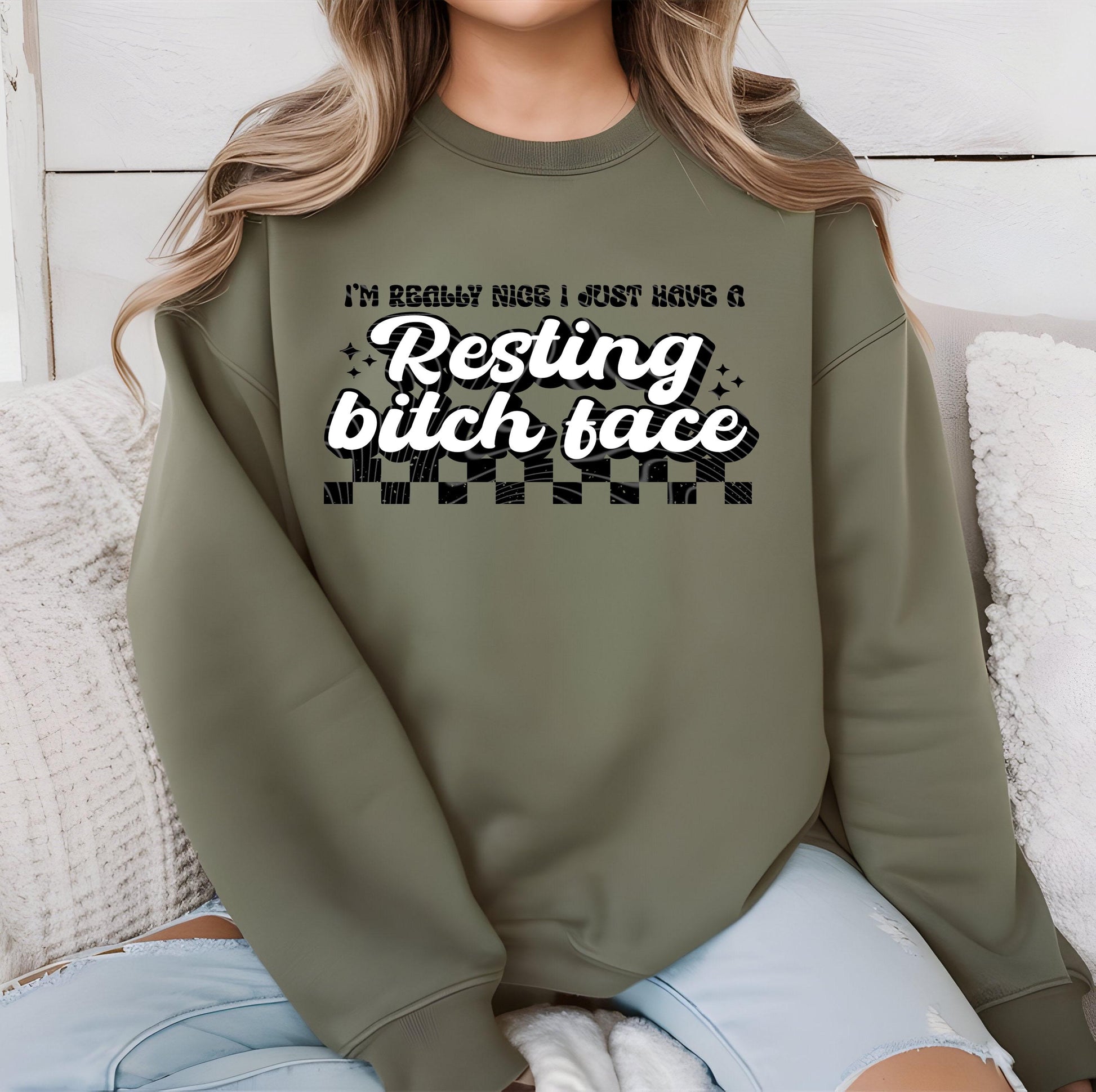 Resting Bitch Face DTF Transfer Ready For Press, Dtf Prints, Direct To Film, Heat Press Transfers, Hot Peel Transfer, Custom DTF Transfers