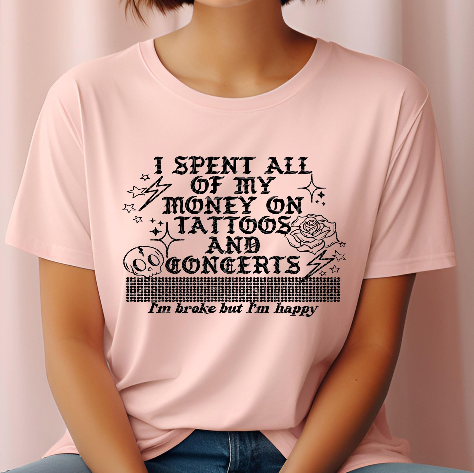 Tattoos And Concerts DTF Transfer Ready For Press, Tattoos DTF Transfers, Heat Press Transfers, Tattoos Dtf Prints, Tattoos Lovers Transfer
