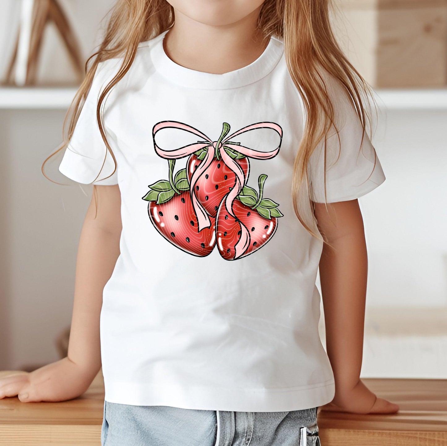 Strawberry Bow DTF Transfer, Strawberry Season DTF Transfer Ready For Press, Strawberry Dtf Print, Direct To Film, Heat Press Transfer