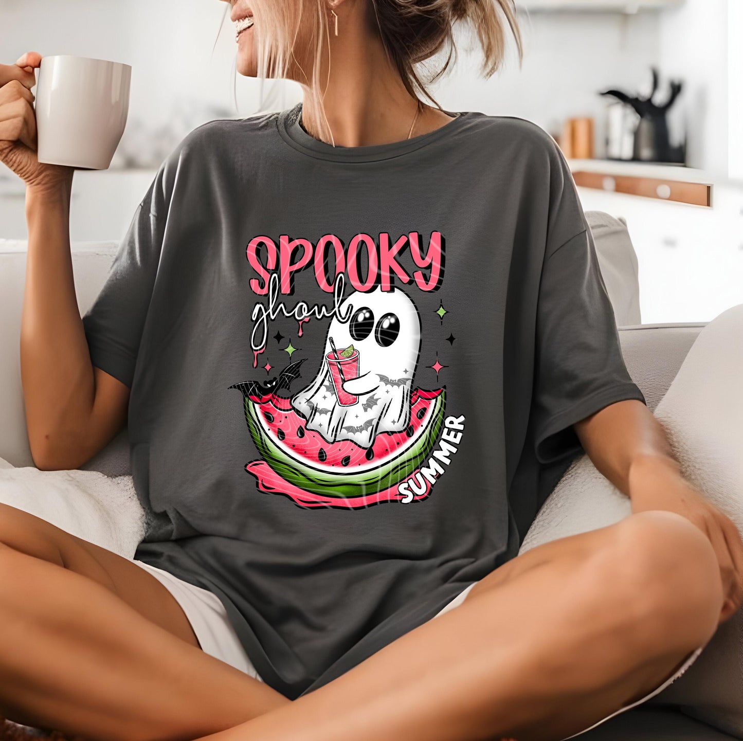 Spooky Ghoul Summer DTF Transfer Ready For Press, Summer Dtf Print, Watermelon DTF, Heat Press Transfer, Direct To Film Custom Transfer