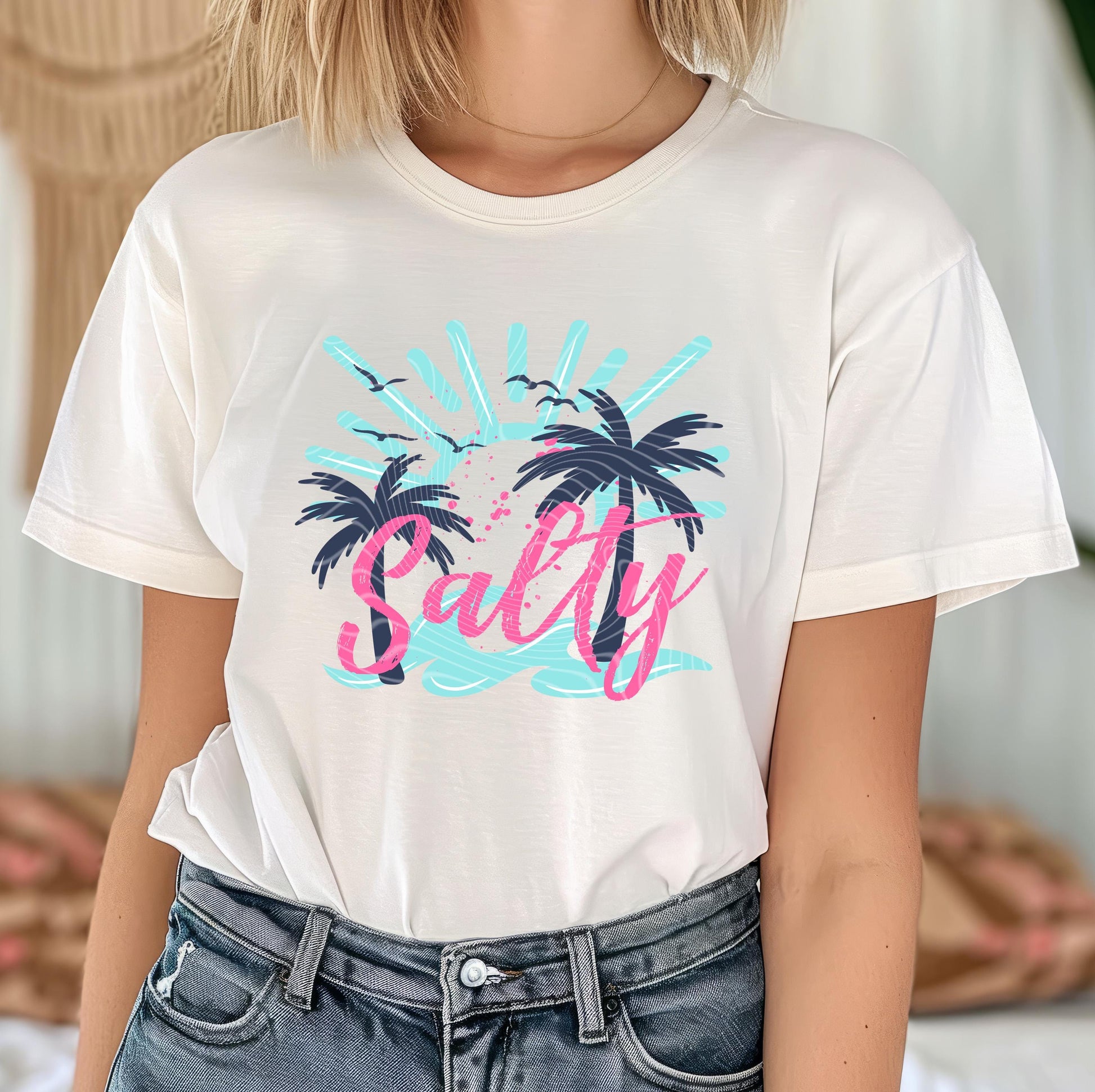 Salty DTF Transfer Ready For Press, Summer Vibes Dtf Print, Beach DTF, Heat Press Transfer, Direct To Film, Coastal Dtf, Custom Transfers