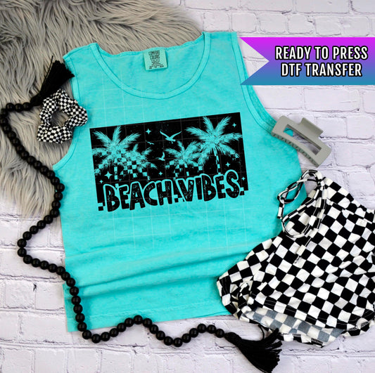 Beach Vibes DTF Transfer Ready For Press, Summer Vibes Dtf Print, Beach DTF, Heat Press Transfer, Direct To Film, Beach Dtf, Custom Transfer