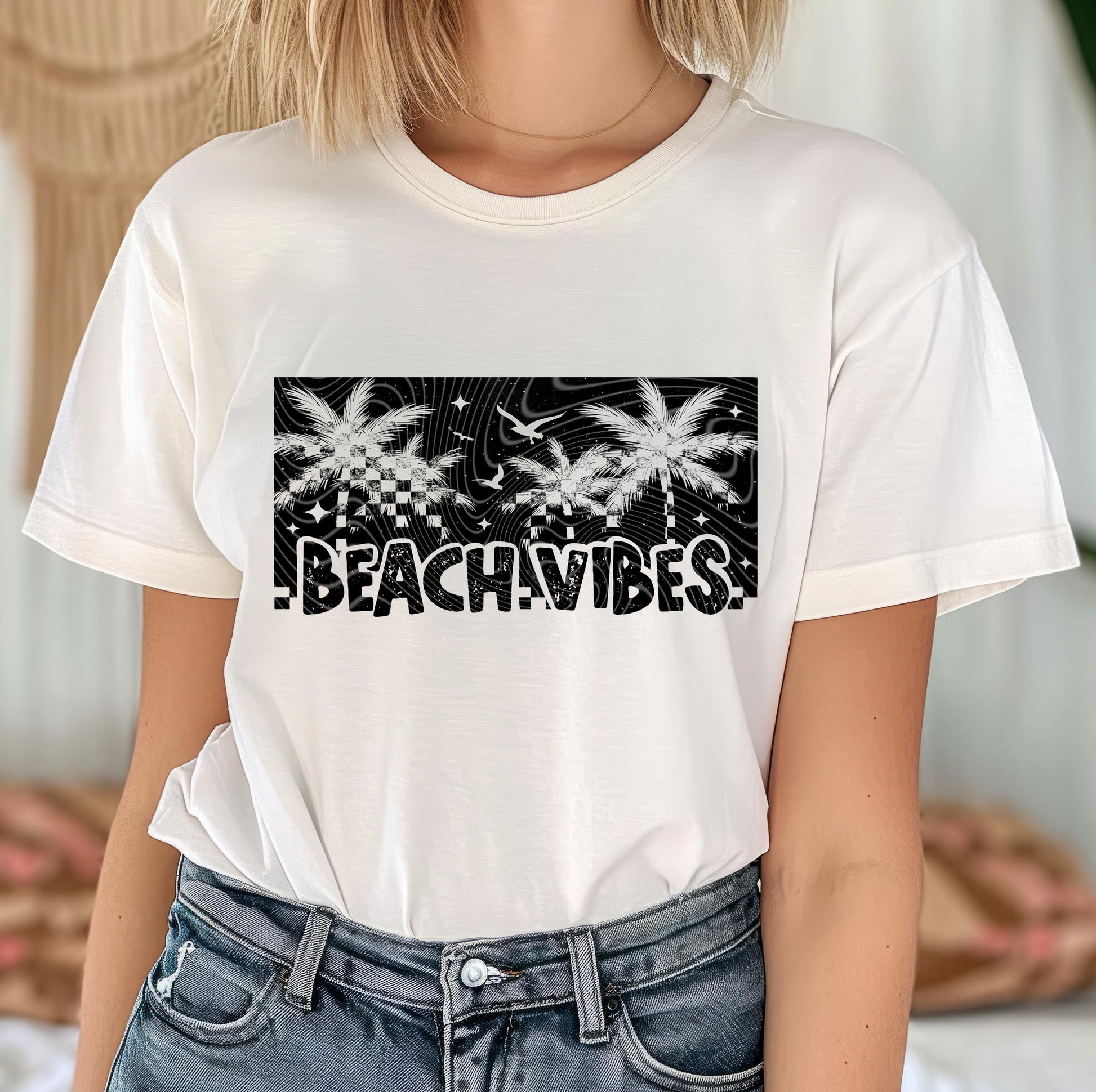 Beach Vibes DTF Transfer Ready For Press, Summer Vibes Dtf Print, Beach DTF, Heat Press Transfer, Direct To Film, Beach Dtf, Custom Transfer