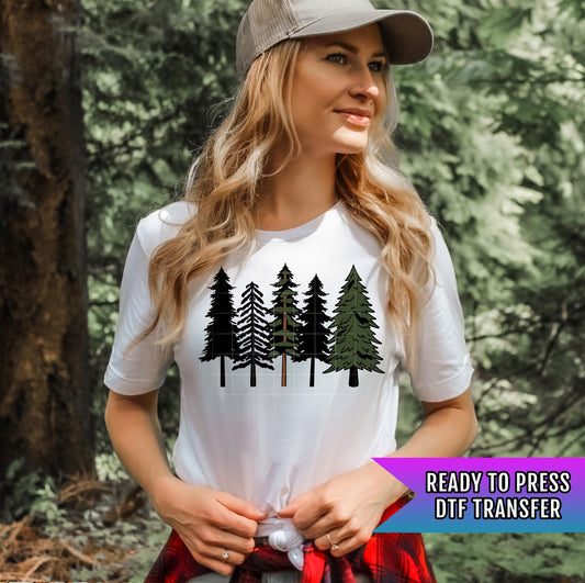 Forest DTF Transfer Ready For Press, Adventure DTF Prints, Heat Press Transfer, Direct To Film, Camping Transfers, Pine Trees Dtf Transfers