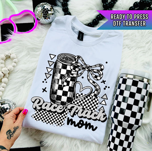Race Track Mom DTF Transfer, Mom DTF Transfer Ready For Press, Heat Press Transfer, Coquette Bow Transfer, Direct To Film, Custom Transfer