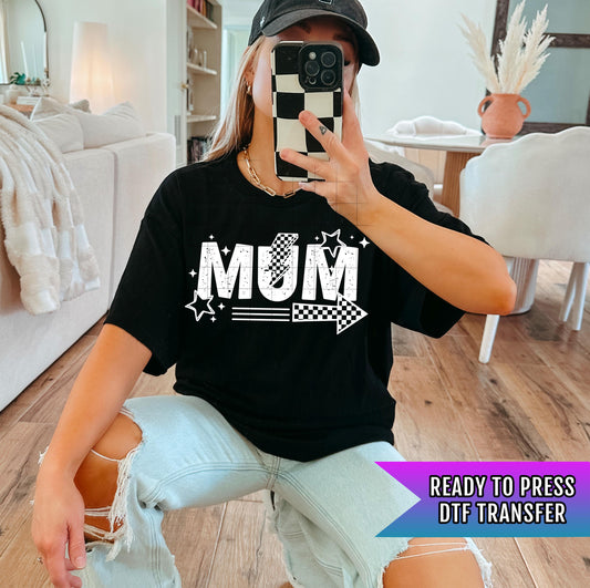 Mum DTF Transfer, Retro Mom DTF Transfer Ready For Press, Heat Press Transfer, Mother Transfer, Direct To Film Mom Dtf Print Custom Transfer
