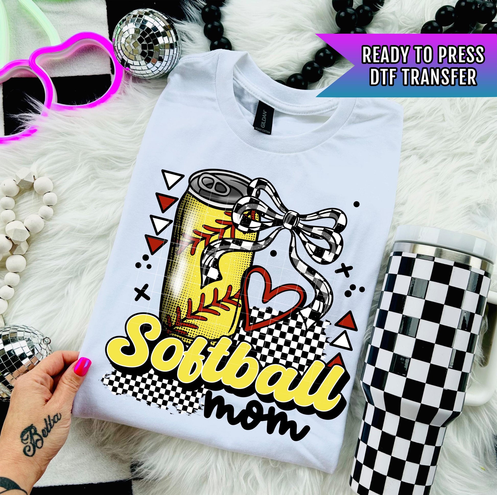 Softball Mom DTF Transfer, Mother DTF Transfer Ready For Press, Heat Press Transfers, Coquette Bow Transfer, Direct To Film, Custom Transfer