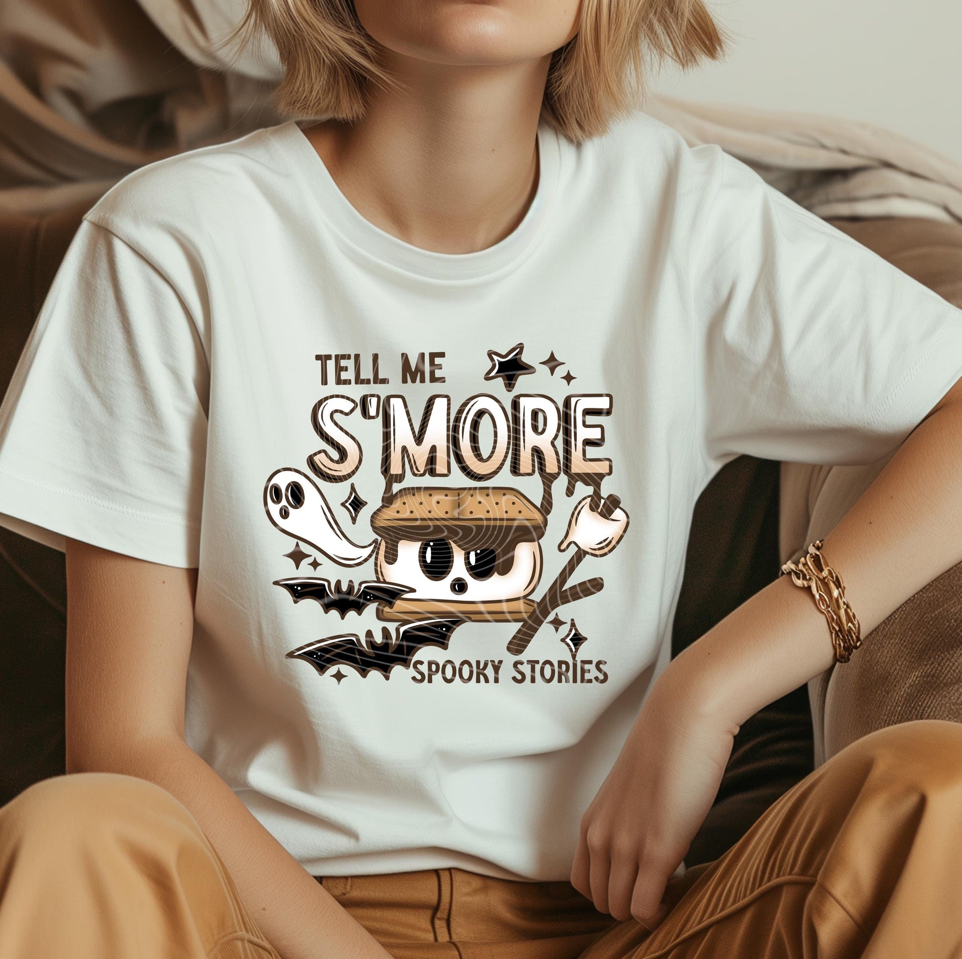 Tell Me S'more Spooky Stories DTF Transfer Ready For Press, Camping DTF Prints, Heat Press Transfer, Direct To Film, Adventure Dtf Transfers