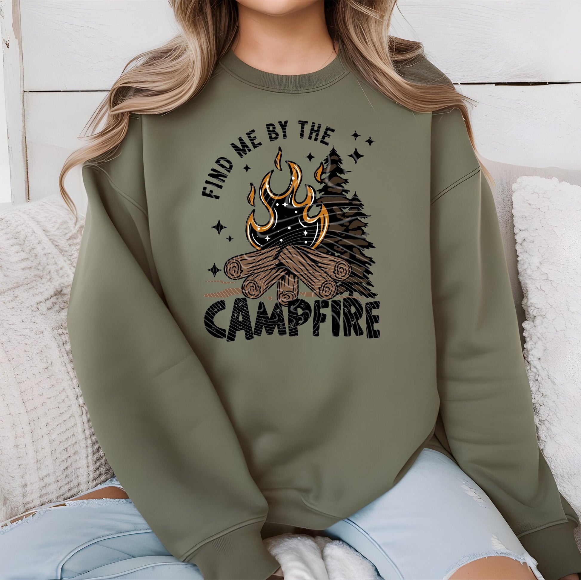 Find Me By The Campfire DTF Transfer Ready For Press, Camping Dtf Print, Camper DTF Heat Press Transfer Direct To Film Nature Lover Transfer