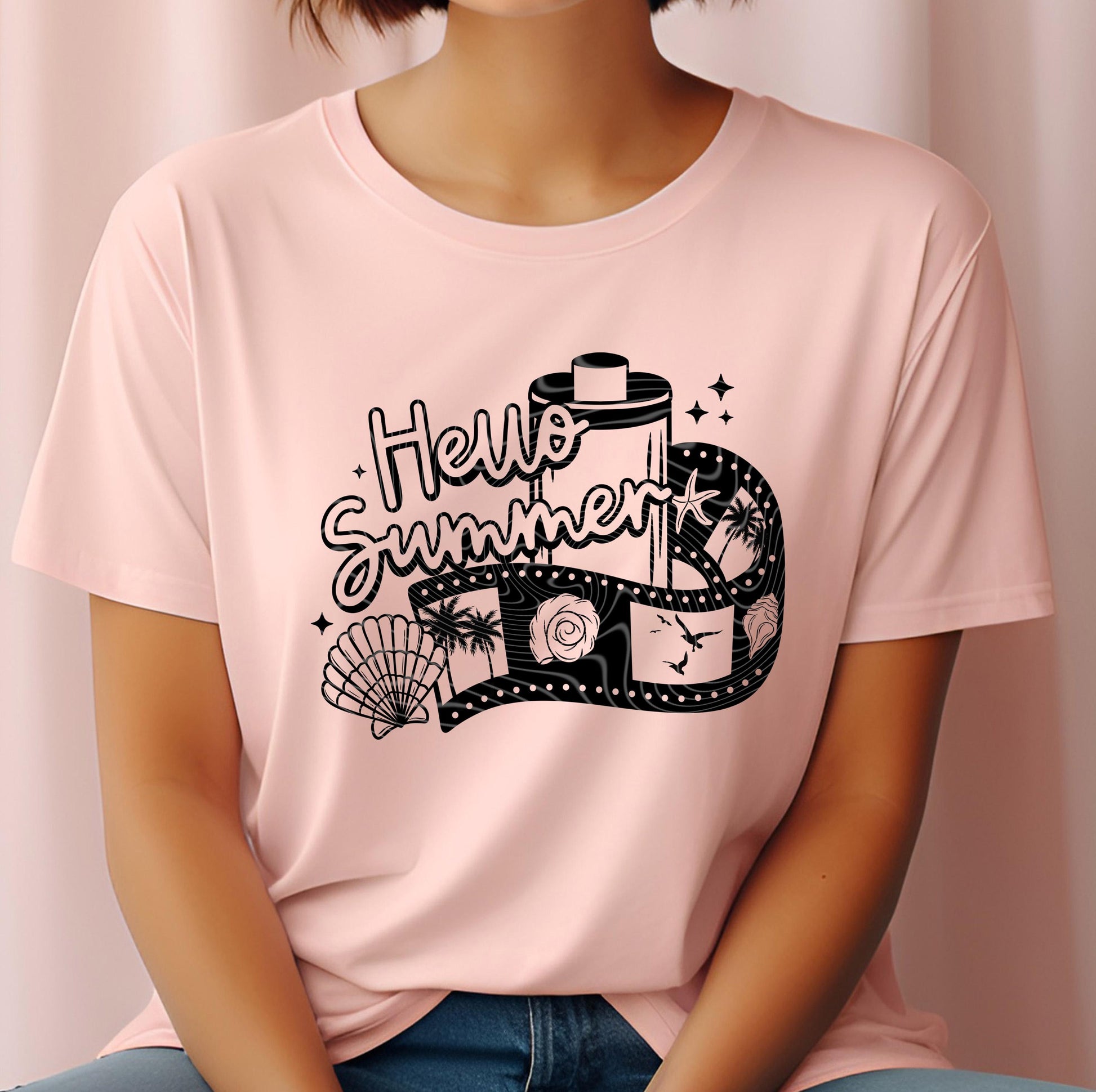 Hello Summer DTF Transfer Ready For Press, Beach Dtf Prints, Summer DTF, Heat Press Transfers, Coastal Dtf, Direct To Film, Custom Transfers