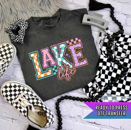 Lake Life DTF Transfer Ready For Press, Camping Dtf Print, Camper DTF Heat Press Transfer Direct To Film Nature Lover Transfer Lake Transfer