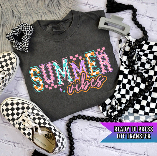 Summer Vibes DTF Transfers Ready For Press, Beach Dtf Prints, Summer DTF, Heat Press Transfer, Coastal Dtf, Direct To Film, Custom Transfers