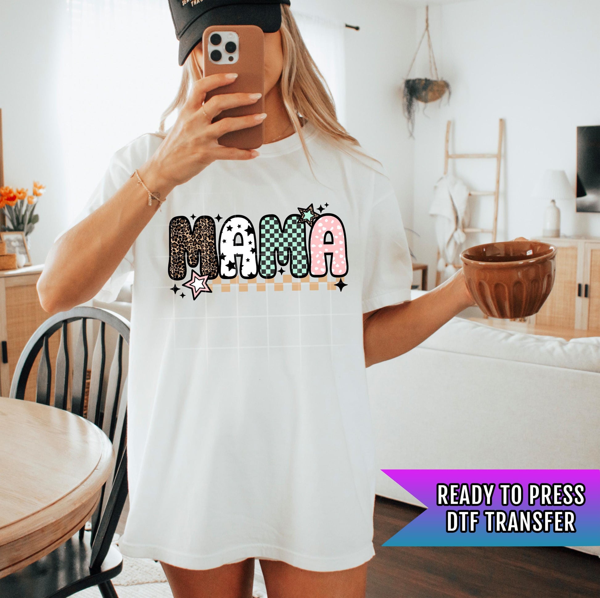 Retro Mama DTF Transfer Ready For Press, Mother DTF Print, Heat Press Transfer, Mom Transfer, Direct To Film, Mommy DTF Print, Mama Transfer