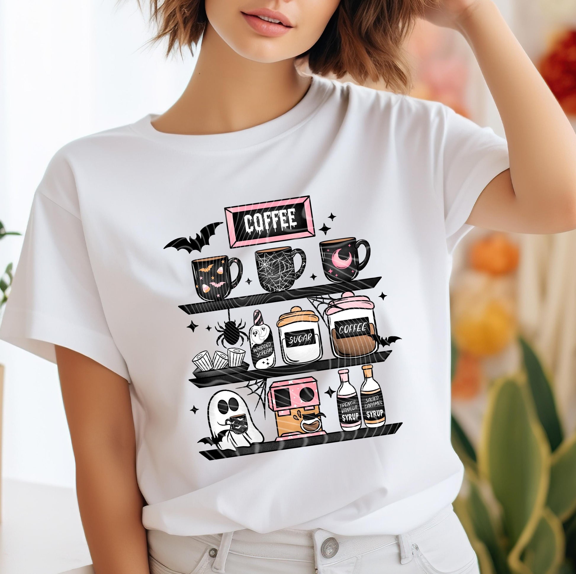 Coffee & Halloween DTF Transfer Ready For Press, Coffee DTF Print, Halloween Dtf Transfer, Spooky Season, Heat Press Transfer Direct To Film