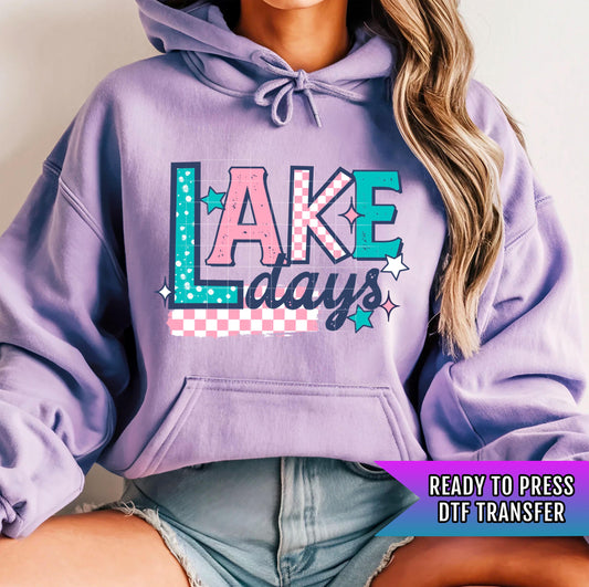 Lake Days DTF Transfer Ready For Press Family Cute Lake Day Dtf Print Lake Group DTF Prints Heat Press Transfer Direct To Film Lake Days DTF