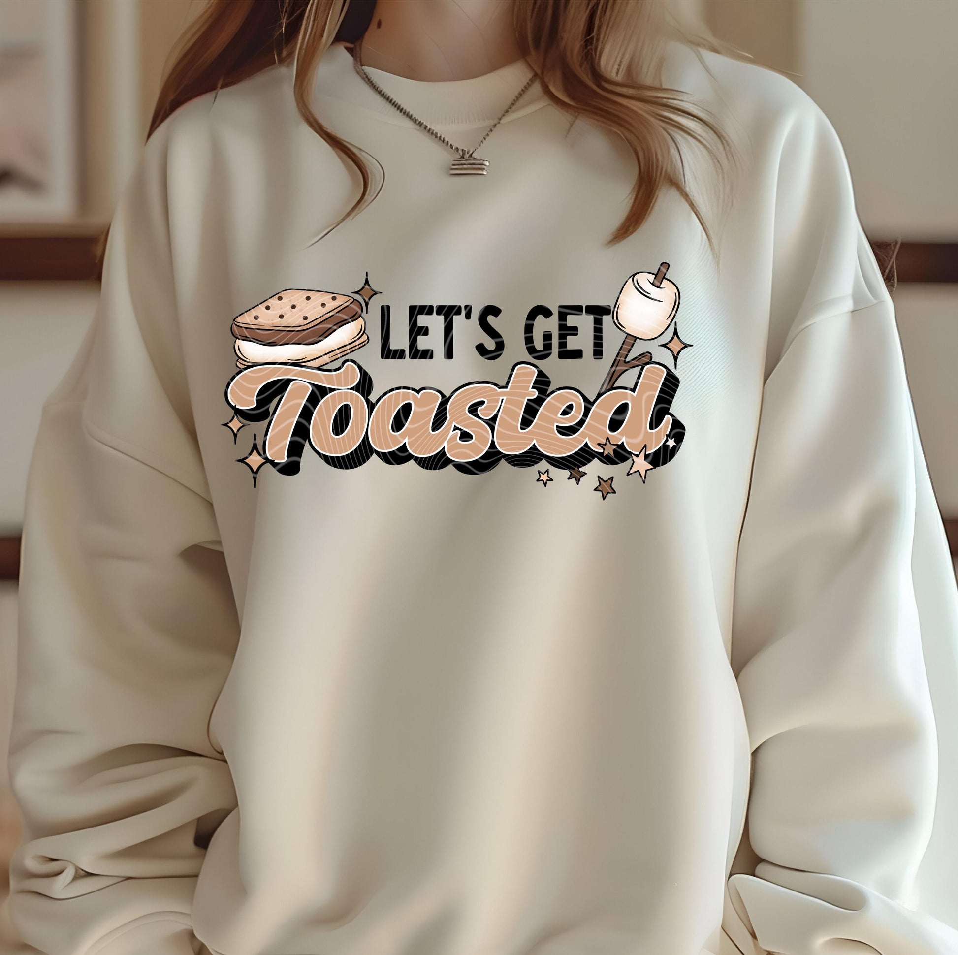 Let&#39;s Get Toasted DTF Transfer Ready For Press, Camping Lover Dtf Print, Camping DTF, Heat Press Transfer, Direct To Film, Custom Transfers
