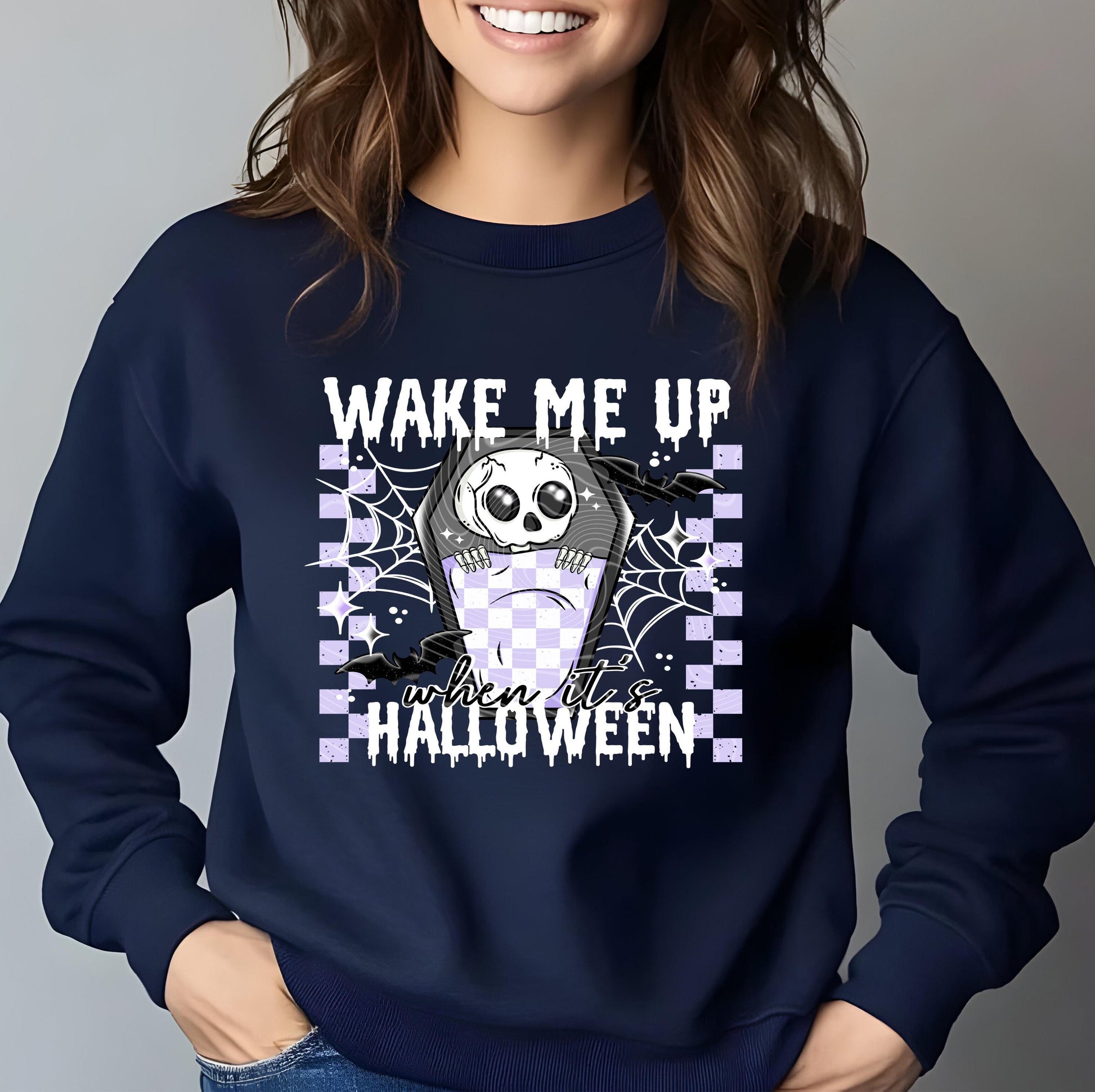 Wake Me Up When It's Halloween DTF Transfers Ready For Press, Spooky Dtf Prints, Direct To Film, Halloween Dtf Print, Heat Press Transfers