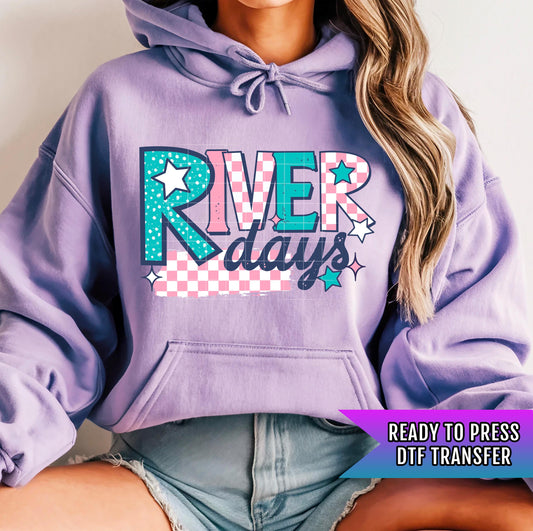 River Days DTF Transfer Ready For Press, Camping Dtf Print, Camping DTF Transfer, Heat Press Transfer, Direct To Film, Campfire DTF Prints
