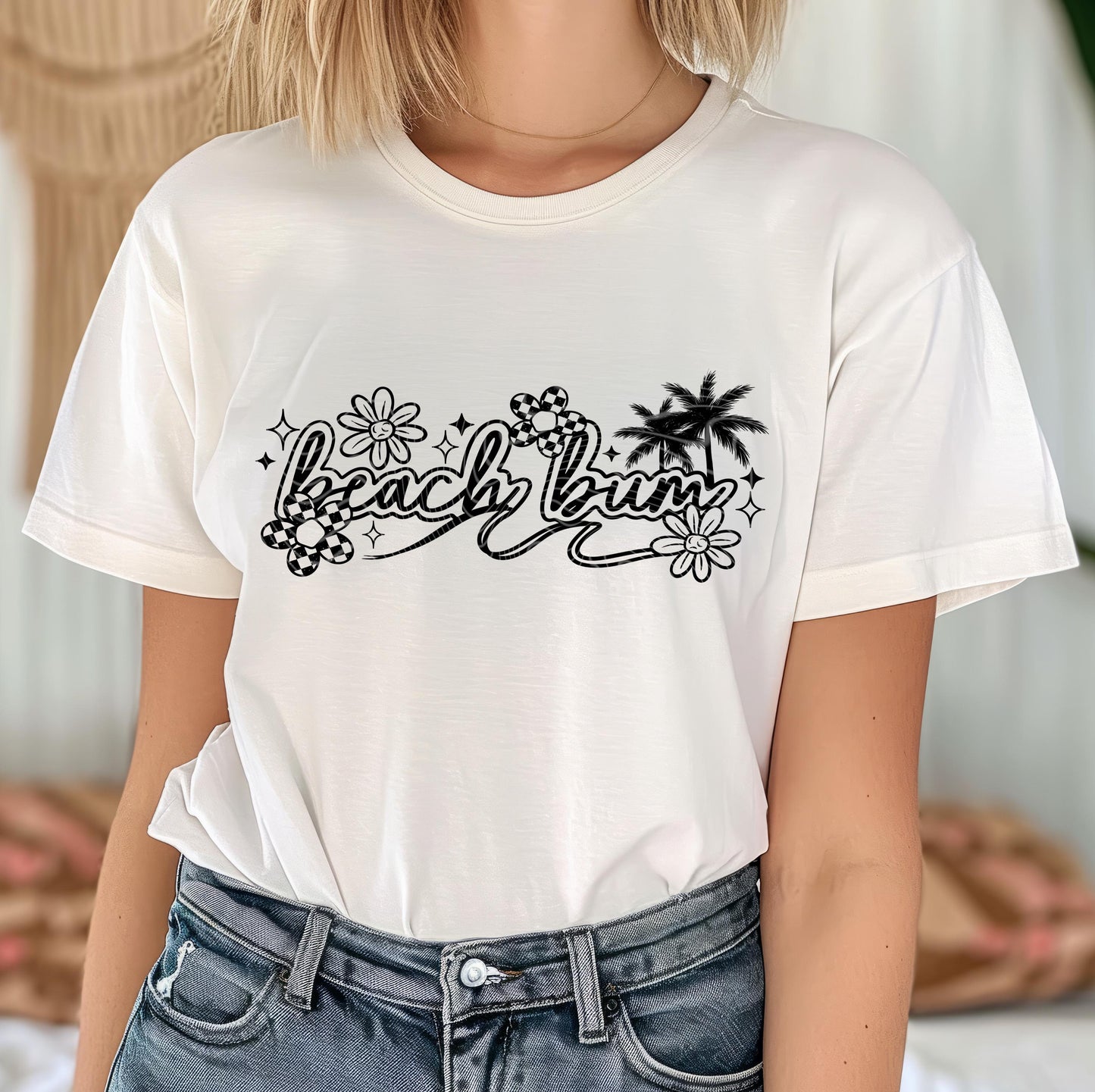 Beach Bum DTF Transfer Ready For Press, Summer Vibes Dtf Print, Beach DTF, Heat Press Transfer, Direct To Film, Coastal Dtf, Custom Transfer