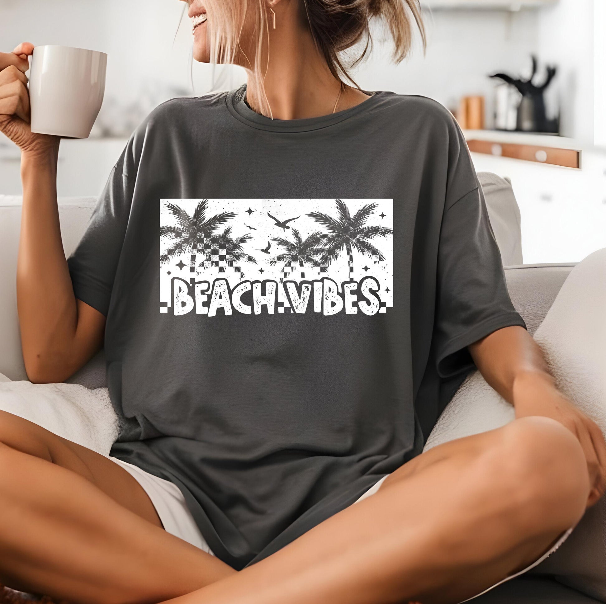 Beach Vibes DTF Transfer Ready For Press, Summer Dtf Print, Beach DTF, Heat Press Transfer, Direct To Film, Coastal Dtf, Custom Transfer