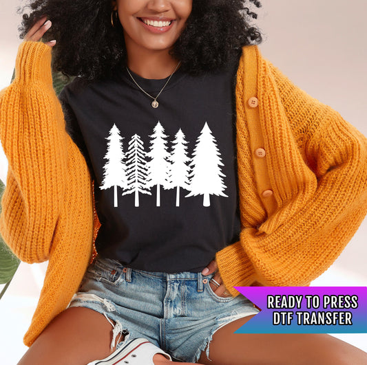 Pine Trees DTF Transfer Ready For Press, Adventure DTF Prints, Heat Press Transfer, Direct To Film, Camping Transfers, Forest Dtf Transfers