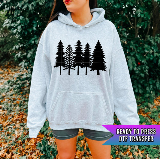 Forest DTF Transfer Ready For Press, Camping DTF Prints, Heat Press Transfer, Direct To Film, Adventure Transfers, Pine Trees Dtf Transfers