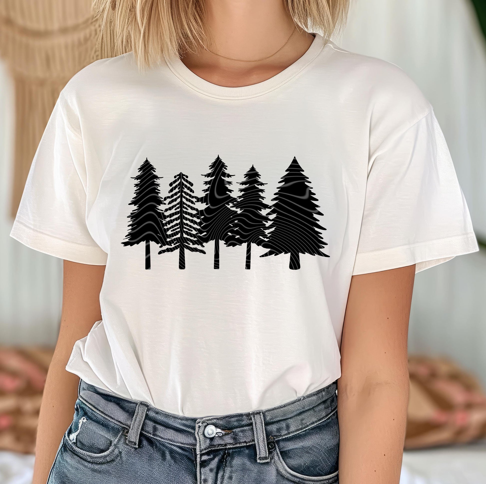 Forest DTF Transfer Ready For Press, Camping DTF Prints, Heat Press Transfer, Direct To Film, Adventure Transfers, Pine Trees Dtf Transfers