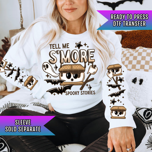 Tell Me S&#39;more Spooky Stories DTF Transfer Ready For Press, Camping DTF Prints, Heat Press Transfer, Direct To Film, Adventure Dtf Transfers