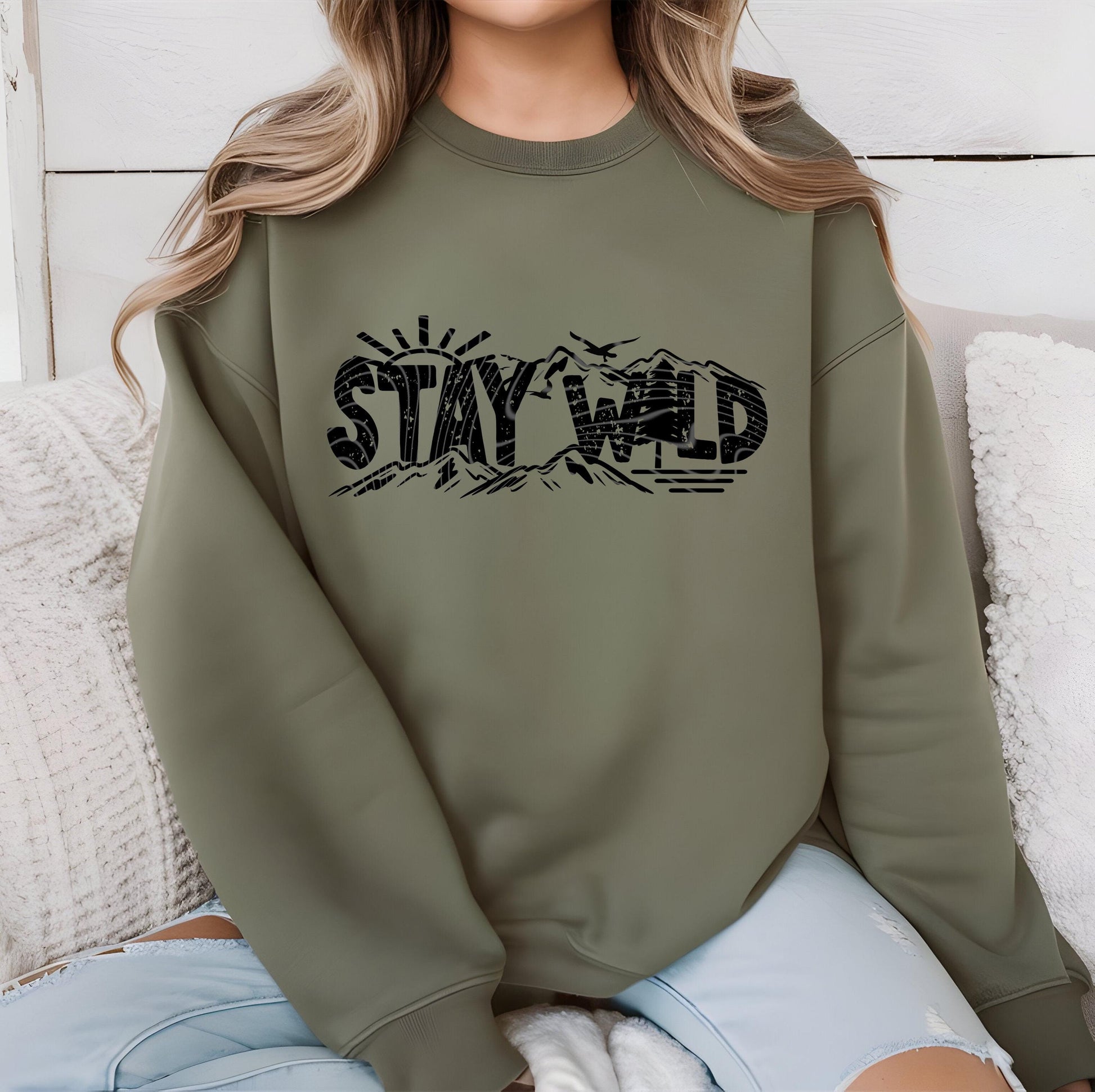 Stay Wild DTF Transfer Ready For Press, Camping Dtf Print, Pine Trees DTF, Heat Press Transfer, Direct To Film Custom Transfer, Mountain Dtf