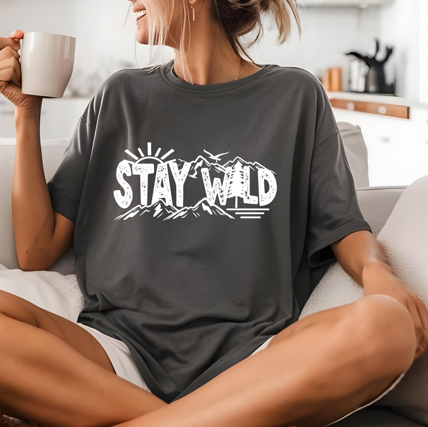 Stay Wild DTF Transfer Ready For Press, Camping Dtf Print, Pine Trees DTF, Heat Press Transfer, Direct To Film Custom Transfer, Vacation Dtf