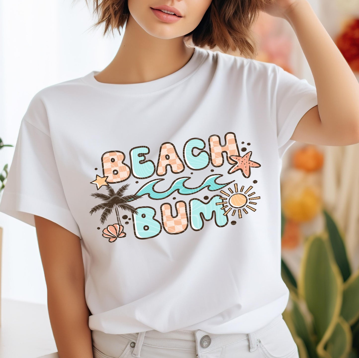 Beach Bum DTF Transfer Ready For Press, Summer Dtf Print, Sunshine DTF, Heat Press Transfer, Direct To Film Custom Transfer Coastal Transfer