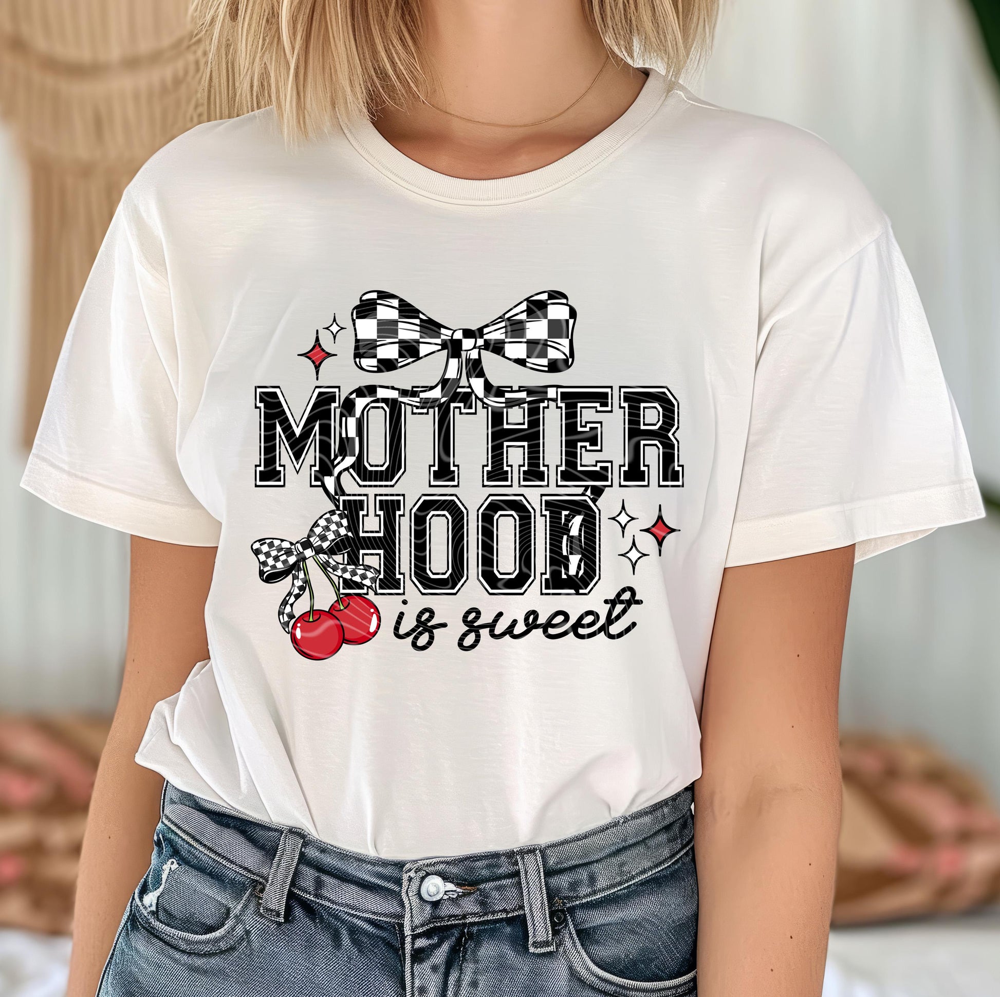 Motherhood DTF Transfer Ready For Press, Mother DTF Print, Heat Press Transfer, Coquette Bow Transfer, Direct To Film, Mom DTF Print, Mama