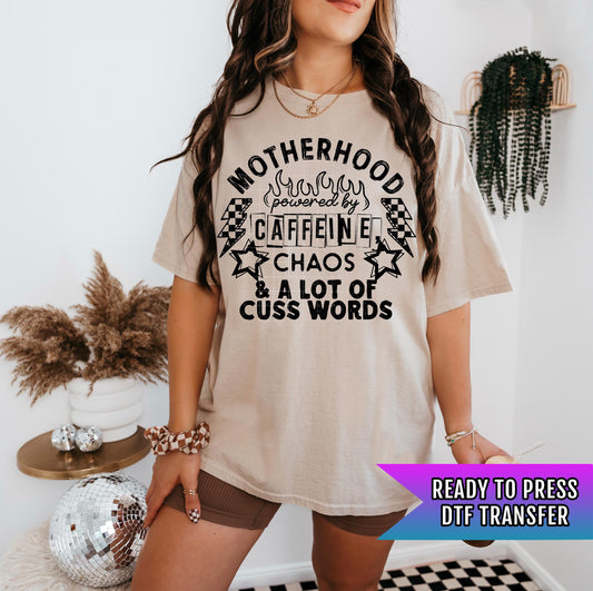 Motherhood DTF Transfers Ready For Press, Mother DTF Prints, Heat Press Transfers, Caffeine Dtf Transfers, Direct To Film, Mommy DTF Prints