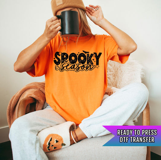 Spooky Season DTF Transfer, Halloween DTF Transfers Ready For Press, Horror DTF Prints, Heat Press Transfer, Direct To Film, Custom Transfer