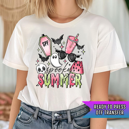 Spooky Summer DTF Transfer Ready For Press, Summer Dtf Print, Halloween DTF Transfer, Heat Press Transfer, Direct To Film, Custom Transfers