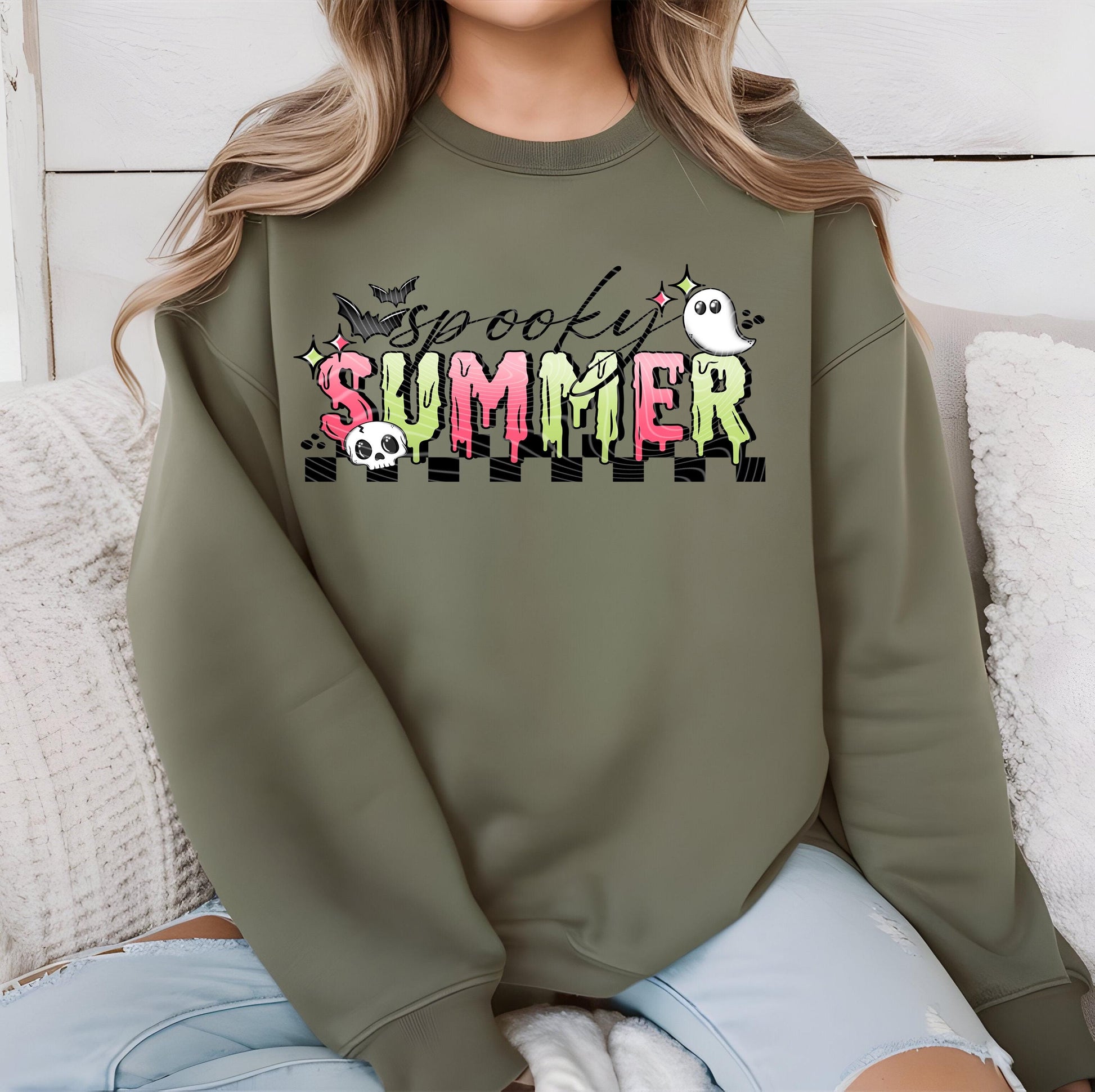Spooky Summer DTF Transfer Ready For Press, Summer Dtf Print, Halloween DTF, Ghost Dtf, Heat Press Transfer, Direct To Film, Custom Transfer
